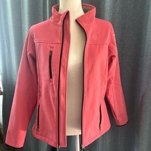 Legendary Whitetails Jacket Womens Small Pink Full Zip Soft Shell Fleece Lined